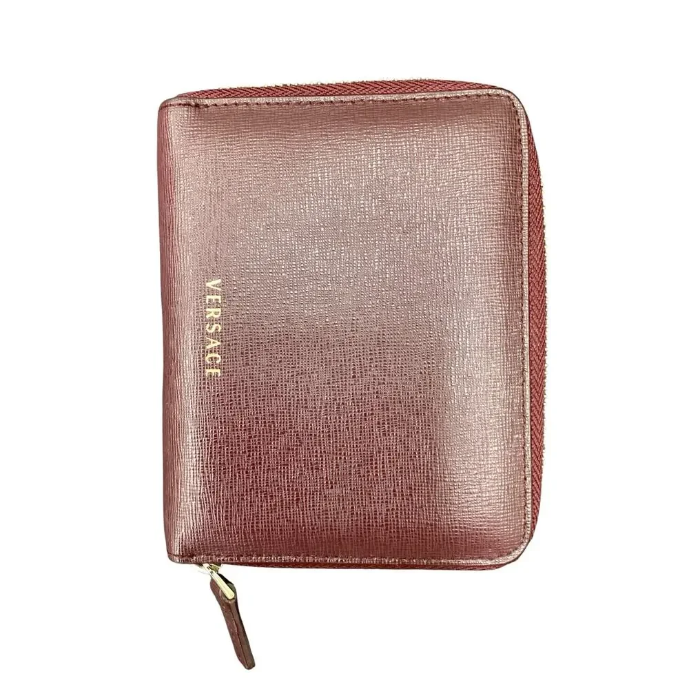 Versace Wallet Women’s 1Size Saffiano Leather Medusa Bifold Wallet Burgundy/Wine